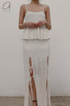SWAYING/KNIT Japanese paper furry maxi skirt SW22SSB22 white